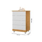 Cômoda Infantil 4 Gavetas Lara Nature/branco