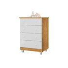 Cômoda Infantil 4 Gavetas Lara Nature/branco