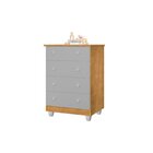 Cômoda Infantil 4 Gavetas Lara Nature/cinza