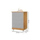 Cômoda Infantil 4 Gavetas Lara Nature/cinza