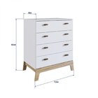 Cômoda Infantil 4 Gavetas Linha Favo De Mel  Branco