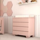 Cômoda Infantil 4 Gavetas Nest Espresso Móveis Rosa