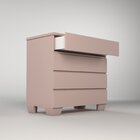 Cômoda Infantil 4 Gavetas Nest Espresso Móveis Rosa