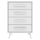 Cômoda Infantil 4 Gavetas Pés Retrô Puxador Perfil Classic Mu