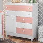 Comoda Infantil 5 Gavetas 1 Porta 35002 Arco Iris Pln