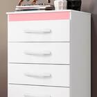 Cômoda Infantil 5 Gavetas Branco Rosa Azul Quadriflex Elephan