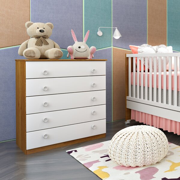 Cômoda Infantil 5 Gavetas Lunna Tcil Móveis