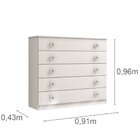 Cômoda Infantil 5 Gavetas Mdf Lunna Tcil