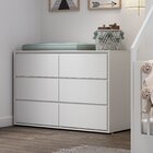 Cômoda Infantil 6 Gavetas 139cm Wood Divicar Branco