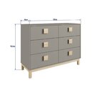 Cômoda Infantil 6 Gavetas Eleva Completa Móveis Gianduia Trama