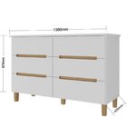 Cômoda Infantil 6 Gavetas Sky Branco/olmo Italiano