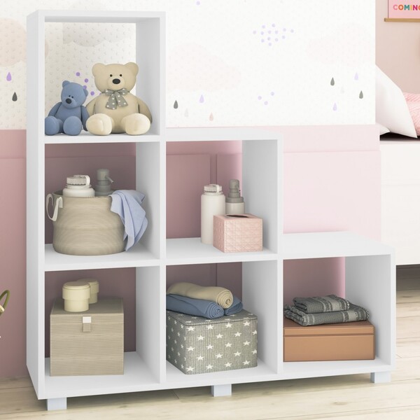 Cômoda Infantil 6 Nichos Branco - Pnr Móveis