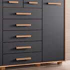 Cômoda Infantil 7 Gavetas 2 Portas Nature Titanium Fiora Shop