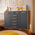 Cômoda Infantil 7 Gavetas 2 Portas Nature Titanium Fiora Shop