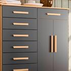 Cômoda Infantil 8 Gavetas 2 Portas Nature Titanium Valentina