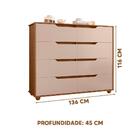 Cômoda Infantil 8 Gavetas Jatobá Fendi Flex Dalila Shop Jm