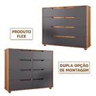 Cômoda Infantil 8 Gavetas Nature Titanium Flex Dalila Shop Jm