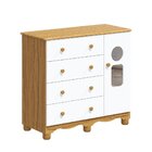 Cômoda Infantil 95cm 1 Porta Com Janela E 4 Gavetas Ezra 100%