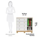 Cômoda Infantil 95cm 1 Porta Com Janela E 4 Gavetas Mimo 100%