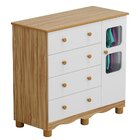 Cômoda Infantil 95cm 1 Porta Com Janela E 4 Gavetas Mimo 100%