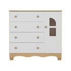 Cômoda Infantil 95cm 1 Porta Com Vidro E 4 Gavetas Aurora Mul