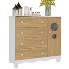 Cômoda Infantil 95cm 1 Porta Com Vidro E 4 Gavetas Suspiro Mu