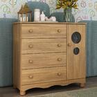 Cômoda Infantil 95cm 1 Porta Com Vidro E 4 Gavetas Suspiro Mu