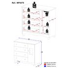 Cômoda Infantil 95cm 1 Porta Com Vidro E 4 Gavetas Ternura Mu