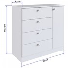 Cômoda Infantil Aconchego 1 Porta 4 Gavetas Branco - Completa