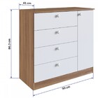 Cômoda Infantil Aconchego 1 Porta 4 Gavetas Nogal Manchester/