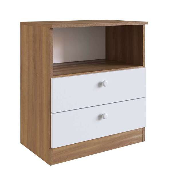 Cômoda Infantil Aconchego 2 Gv Branca E Nogal