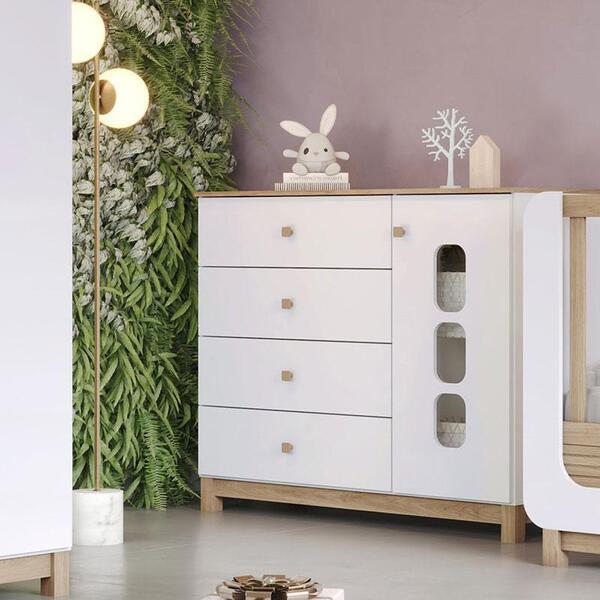 Cômoda Infantil Aconchego Ambiente Branco Jequitibá Hp – Henn