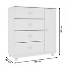 Cômoda Infantil Afeto 1 Porta 4 Gavetas Neve 26153 - Tcil Móv