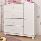 Cômoda Infantil Afeto 1 Porta 4 Gavetas Neve 26153 - Tcil Móv