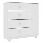 Cômoda Infantil Afeto 1 Porta 4 Gavetas Neve 26153 - Tcil Móv