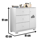 Cômoda Infantil Ane 1 Porta 3 Gavetas Phoenix Baby Branco