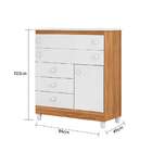 Cômoda Infantil Arco-íris 1 Pt 5 Gv Branca E Nature