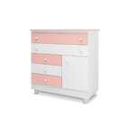 Cômoda Infantil Arco-íris 1 Pt 5 Gv Branca E Rose