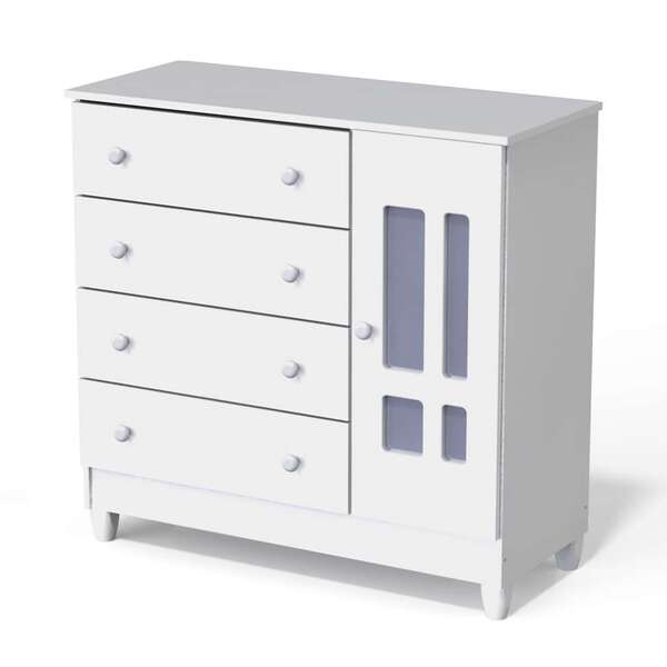 Cômoda Infantil Ariel 1 Pt 4 Gv Branco Brilho