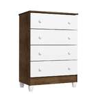 Cômoda Infantil Ariel 4 Gv Branca E Marrom