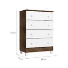 Cômoda Infantil Ariel 4 Gv Branca E Marrom