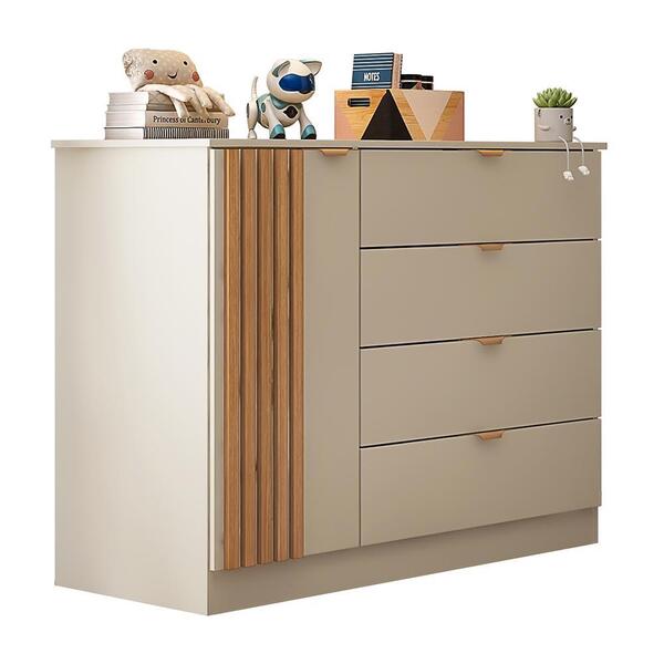 Cômoda Infantil Ayla 1 Porta E 4 Gavetas - Phoenix Baby