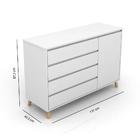 Cômoda Infantil Baby 4 Gavetas 1 Porta Em Mdf Branco