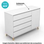 Cômoda Infantil Baby 4 Gavetas 1 Porta Em Mdf Branco