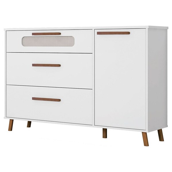 Cômoda Infantil Bibi 1 Porta 3 Gavetas Branco - Móveis Estrela