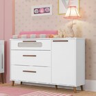 Cômoda Infantil Bibi 1 Porta 3 Gavetas Branco - Móveis Estrela