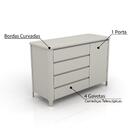 Cômoda Infantil Bloom Com 1 Porta E 4 Gavetas - Areia