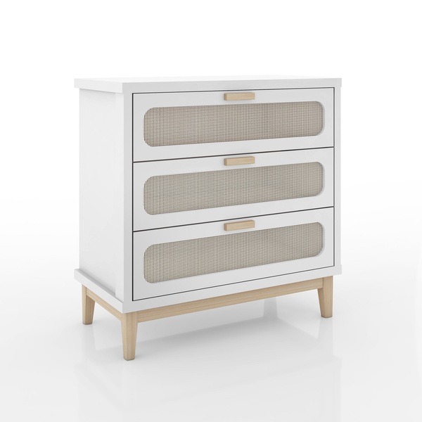 Comoda Infantil Branca 3 Gavetas Corrediça Telescopica