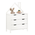 Cômoda Infantil Branco Montessori Madeira 3 Gavetas Elano