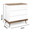 Cômoda Infantil Canção De Ninar 3 Gavetas Branco/amêndoa